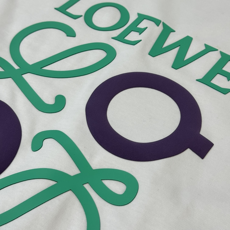 ロエベ アナグラム グラフィック コットン Tシャツ ホワイト FS190 - 画像 (6)