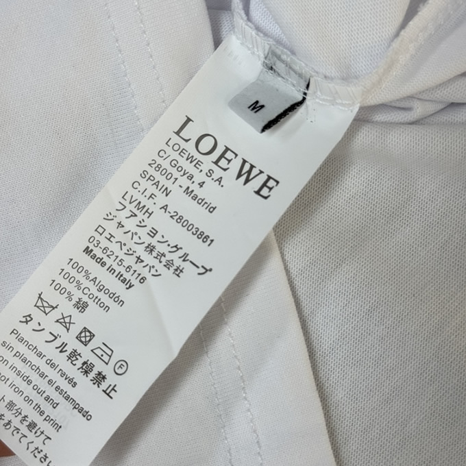 ロエベ アナグラム グラフィック コットン Tシャツ ホワイト FS190 - 画像 (7)