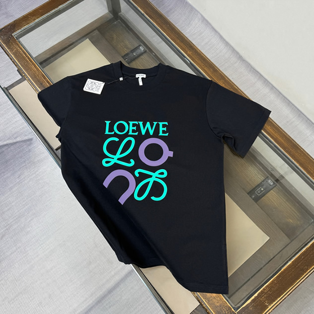 ロエベ アナグラム グラフィック コットン Tシャツ ブラック FS191