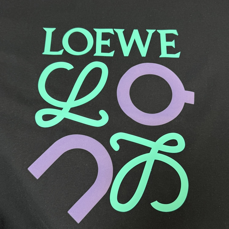 ロエベ アナグラム グラフィック コットン Tシャツ ブラック FS191 - 画像 (4)