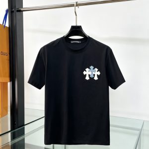 クロムハーツ トリプルクロスパッチ コットン Tシャツ ブラック FS201