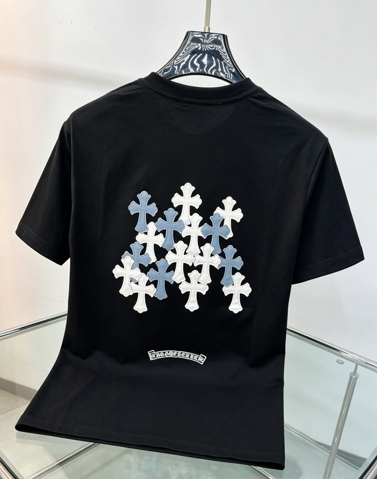 クロムハーツ トリプルクロスパッチ コットン Tシャツ ブラック FS201 - 画像 (4)