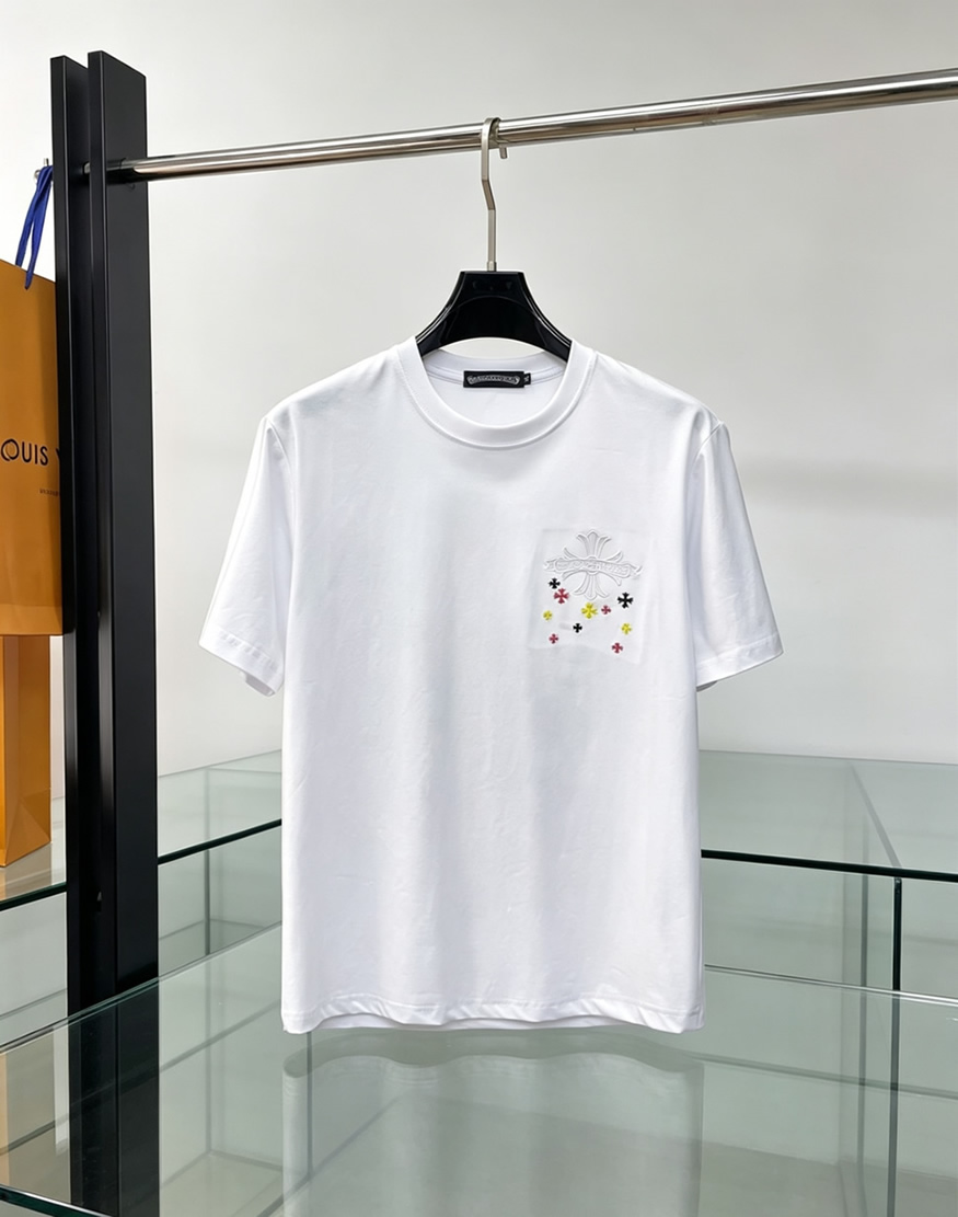 クロムハーツ マルチクロスパッチ ポケット Tシャツ ホワイト FS202