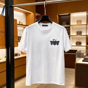 ルイ・ヴィトン モノグラム刺繍 コットン Tシャツ ホワイト FS225