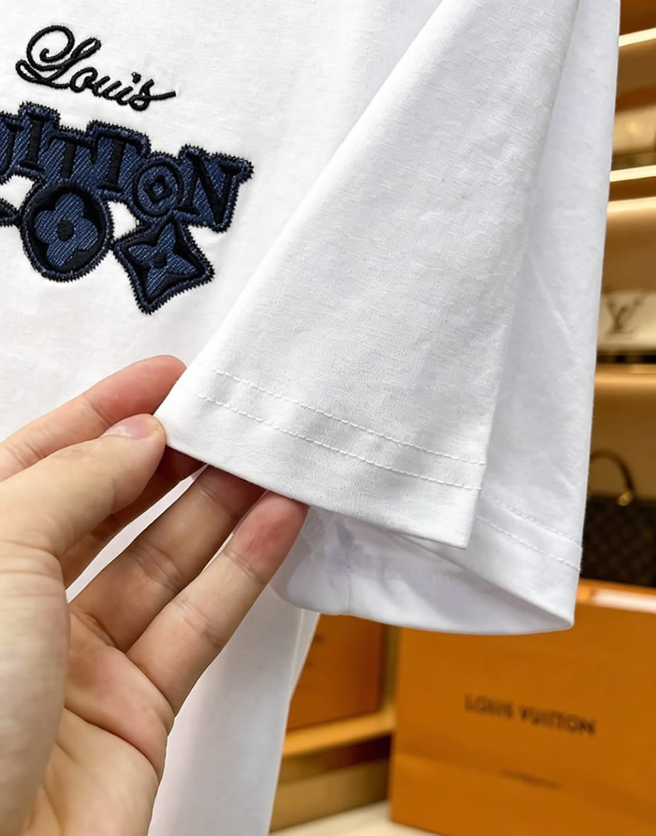 ルイ・ヴィトン モノグラム刺繍 コットン Tシャツ ホワイト FS225 - 画像 (7)