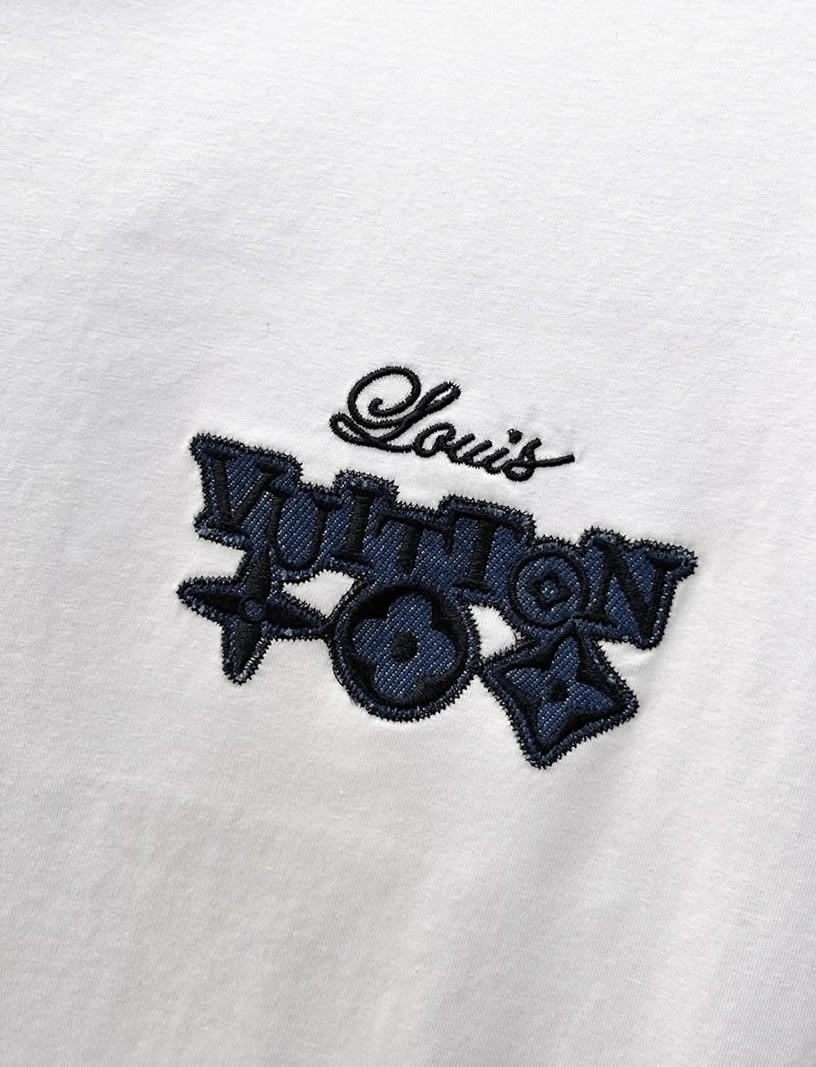ルイ・ヴィトン モノグラム刺繍 コットン Tシャツ ホワイト FS225 - 画像 (9)