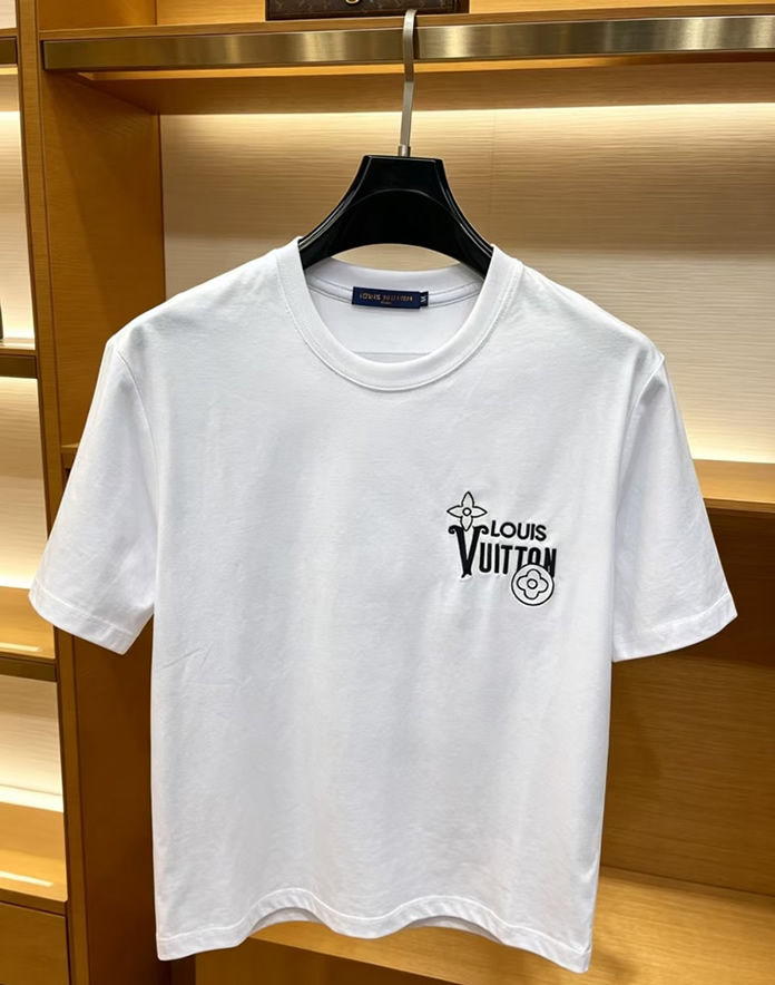 ルイ・ヴィトン モノグラム刺繍 コットン Tシャツ ホワイト FS226 - 画像 (3)