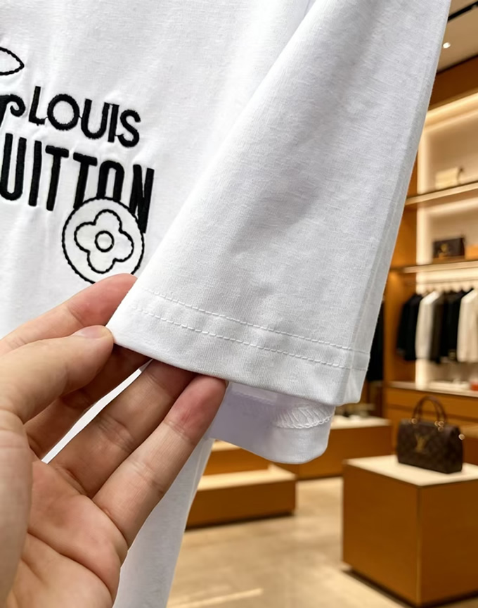 ルイ・ヴィトン モノグラム刺繍 コットン Tシャツ ホワイト FS226 - 画像 (7)