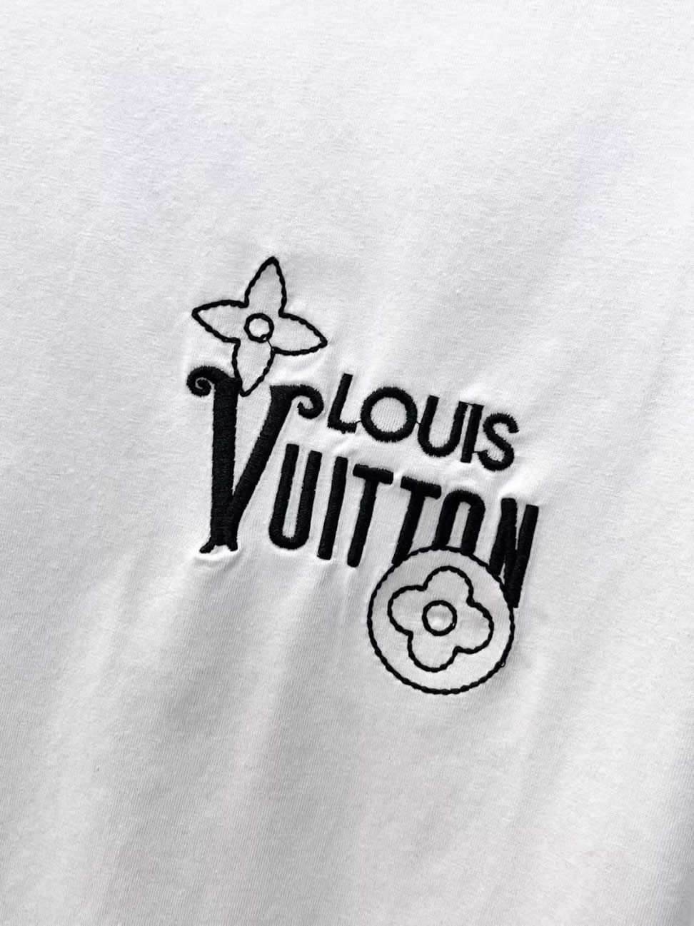 ルイ・ヴィトン モノグラム刺繍 コットン Tシャツ ホワイト FS226 - 画像 (9)
