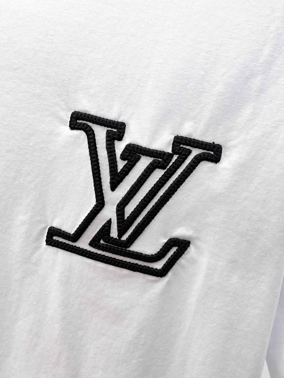 ルイ・ヴィトン LVイニシャルパッチ コットン Tシャツ ホワイト FS228 - 画像 (8)