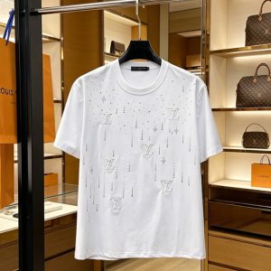 ルイ・ヴィトン マルチLVパッチ クリスタル コットン Tシャツ ホワイト FS231