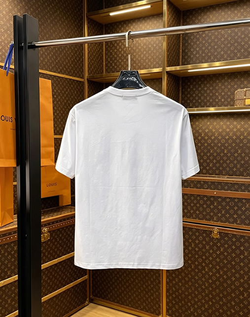 ルイ・ヴィトン マルチLVパッチ クリスタル コットン Tシャツ ホワイト FS231 - 画像 (3)