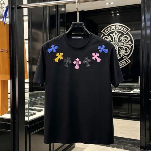 クロムハーツ マルチクロスパッチ コットン Tシャツ ブラック FS232