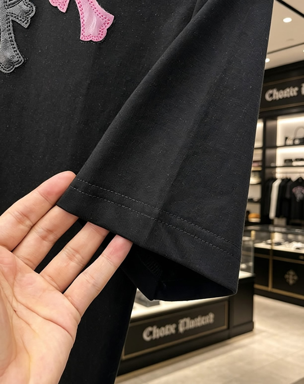 クロムハーツ マルチクロスパッチ コットン Tシャツ ブラック FS232 - 画像 (7)