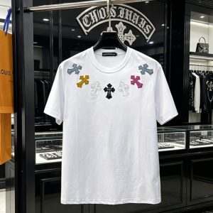 クロムハーツ マルチクロスパッチ コットン Tシャツ ホワイト FS233