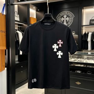 クロムハーツ セメタリークロスパッチ コットン Tシャツ ブラック FS236