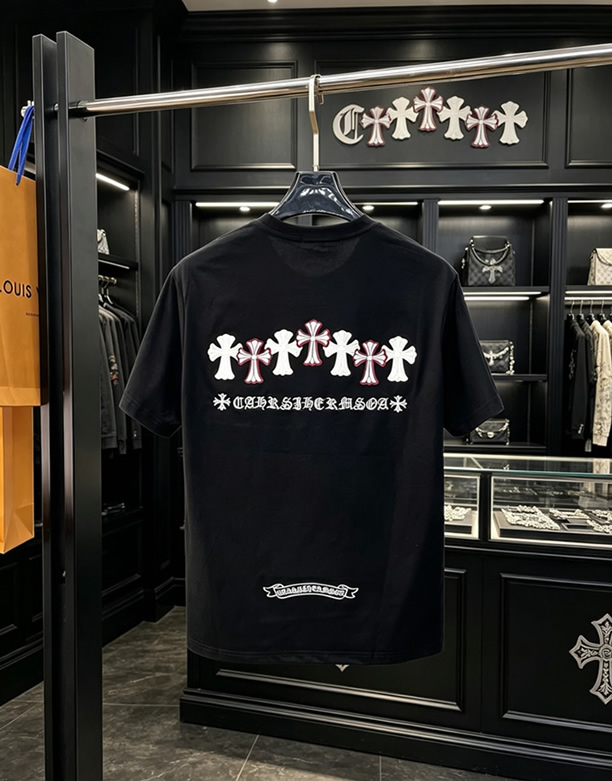 クロムハーツ セメタリークロスパッチ コットン Tシャツ ブラック FS236 - 画像 (2)