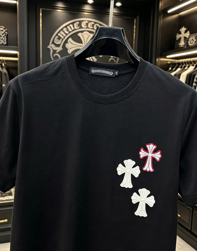 クロムハーツ セメタリークロスパッチ コットン Tシャツ ブラック FS236 - 画像 (3)
