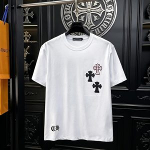クロムハーツ トリプルクロスパッチ コットン Tシャツ ブラック FS238