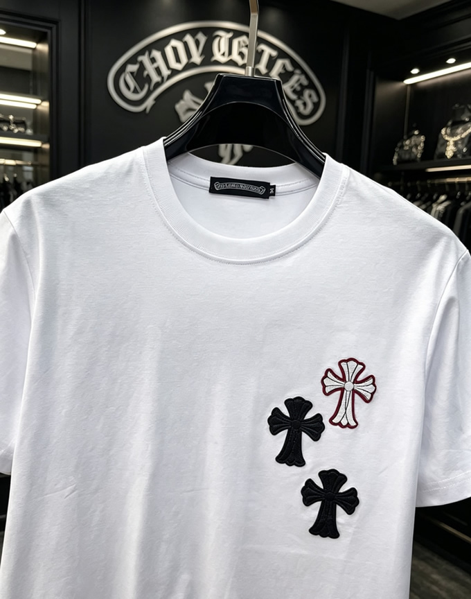 クロムハーツ トリプルクロスパッチ コットン Tシャツ ブラック FS238 - 画像 (2)