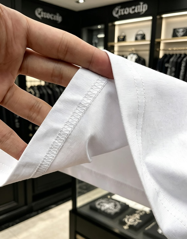 クロムハーツ トリプルクロスパッチ コットン Tシャツ ブラック FS238 - 画像 (9)