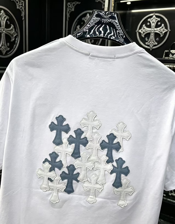 クロムハーツ トリプルクロスパッチ コットン Tシャツ ホワイト FS239 - 画像 (4)