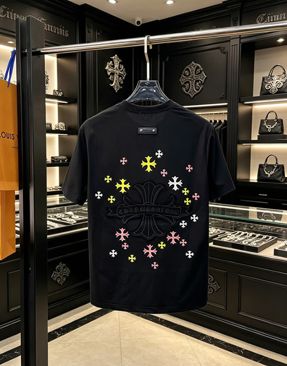 クロムハーツ マルチミニクロスパッチ コットン Tシャツ ブラック FS240 - 画像 (2)
