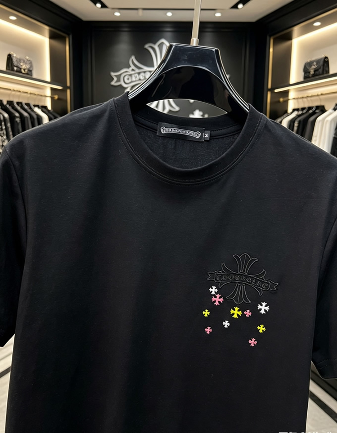 クロムハーツ マルチミニクロスパッチ コットン Tシャツ ブラック FS240 - 画像 (3)