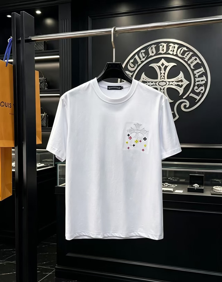クロムハーツ マルチミニクロスパッチ コットン Tシャツ ホワイト FS241