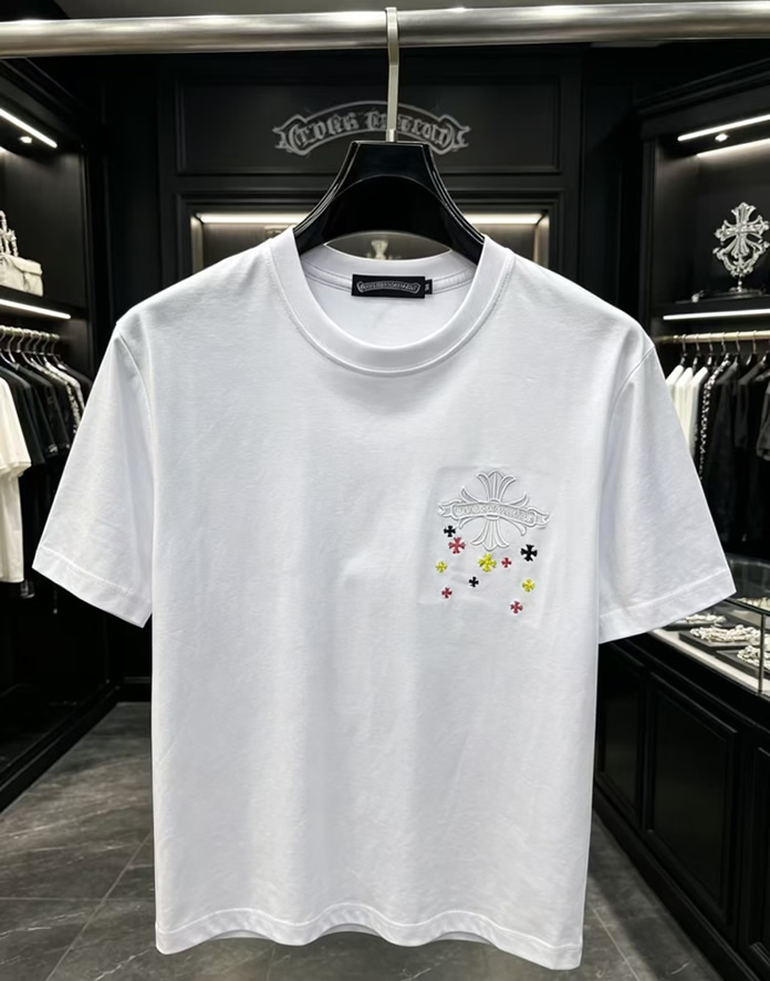 クロムハーツ マルチミニクロスパッチ コットン Tシャツ ホワイト FS241 - 画像 (2)
