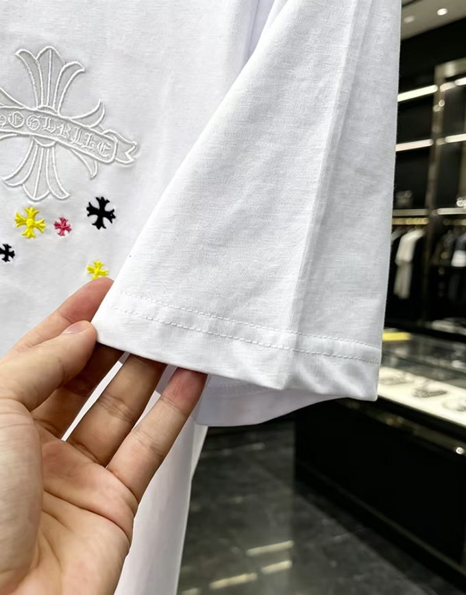 クロムハーツ マルチミニクロスパッチ コットン Tシャツ ホワイト FS241 - 画像 (5)