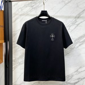クロムハーツ ラインストーングラデーション コットン Tシャツ ブラック FS253
