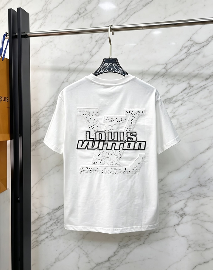 ルイ・ヴィトン 立体LVスタッズジャガード コットン Tシャツ ホワイト FS256 - 画像 (2)
