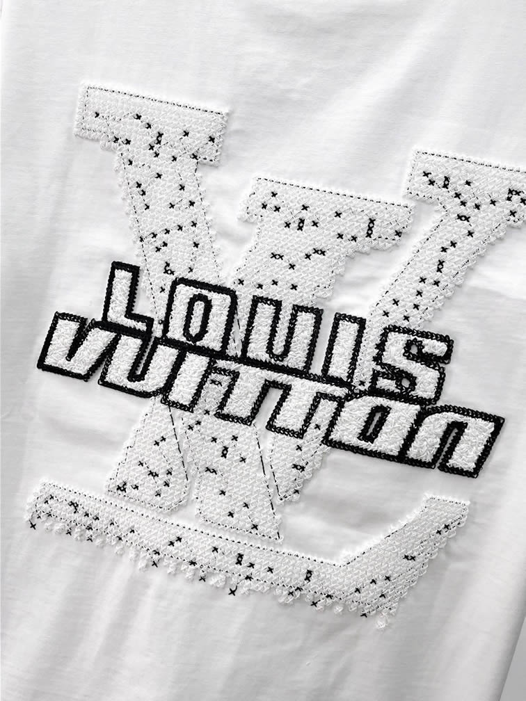 ルイ・ヴィトン 立体LVスタッズジャガード コットン Tシャツ ホワイト FS256 - 画像 (7)