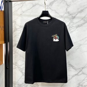 ルイ・ヴィトン × 村上隆 お花 コットン Tシャツ ブラック FS257