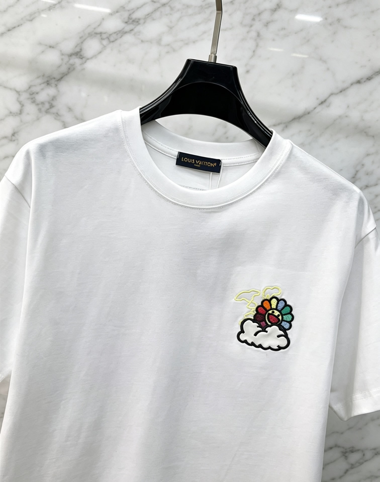 ルイ・ヴィトン × 村上隆 お花 コットン Tシャツ ホワイト FS258 - 画像 (2)