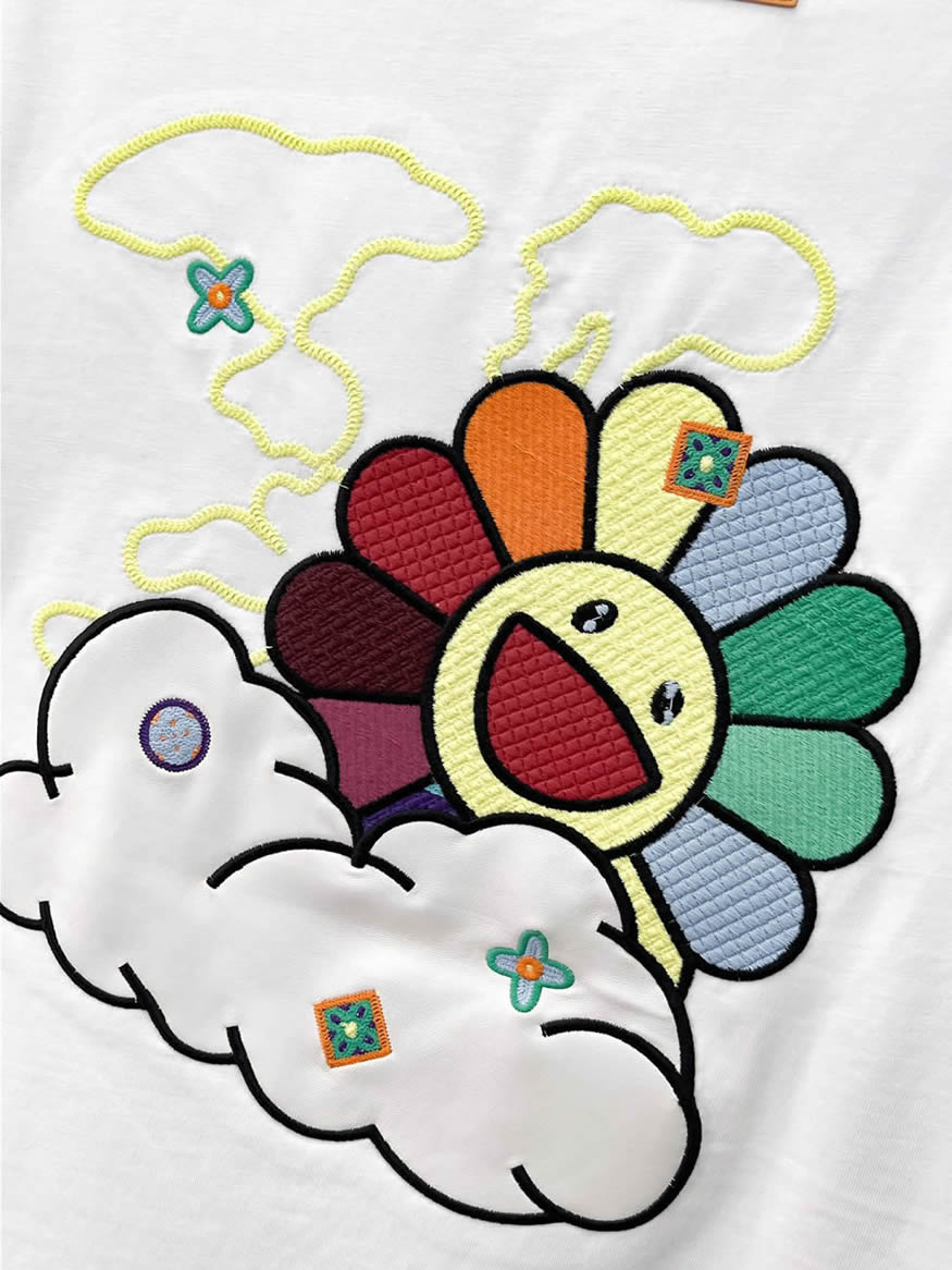 ルイ・ヴィトン × 村上隆 お花 コットン Tシャツ ホワイト FS258 - 画像 (5)