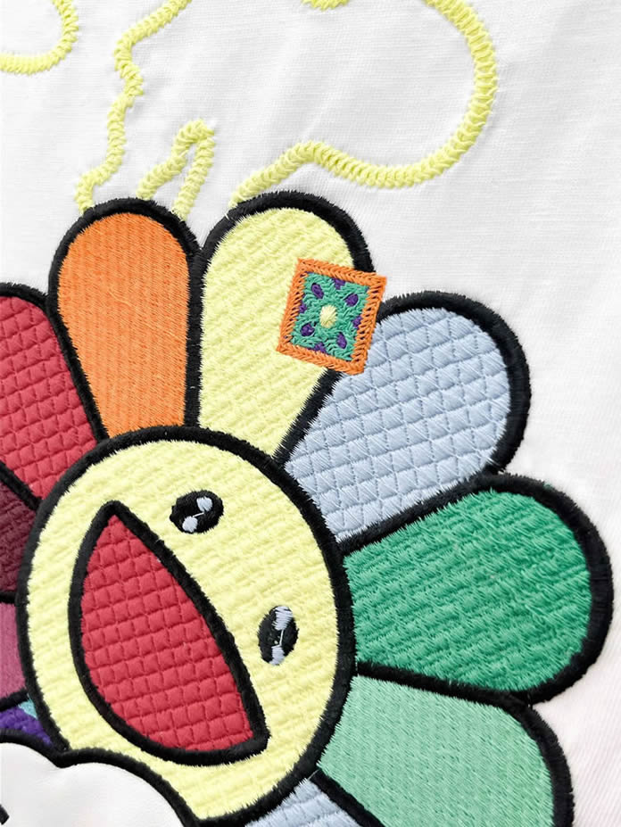ルイ・ヴィトン × 村上隆 お花 コットン Tシャツ ホワイト FS258 - 画像 (6)