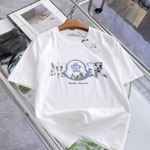 モンクレール パームツリー＆マウンテン ロゴ コットン Tシャツ ホワイト FS272
