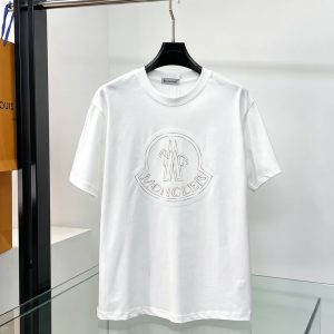 モンクレール パームツリー＆マウンテン ロゴ コットン Tシャツ ホワイト FS275
