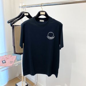 モンクレール サークルロゴ コットン Tシャツ ブラック FS280