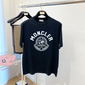 モンクレール カレッジロゴ＆ボクシング グラフィック コットン Tシャツ ブラック FS281