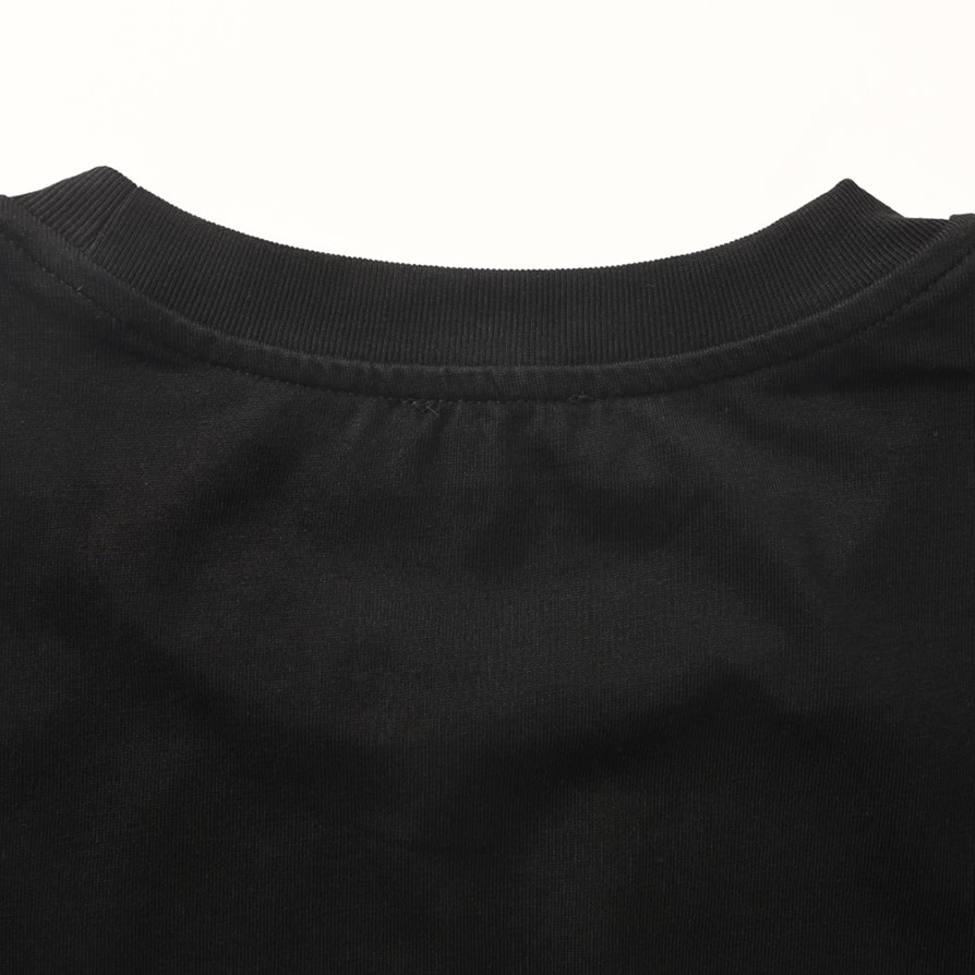 モンクレール ツインロゴプリント コットン Tシャツ ブラック FS299 - 画像 (8)