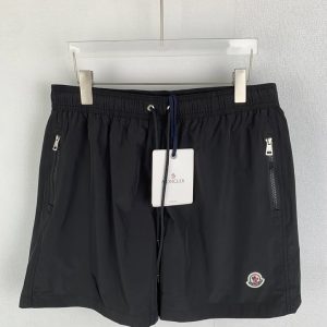 モンクレール ロゴワッペン ナイロン スイムショーツ ブラック FS301