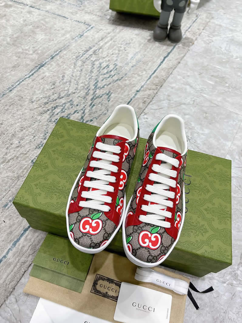 グッチ GGアップル プリント キャンバス スニーカー マルチカラー shoes303 - 画像 (2)