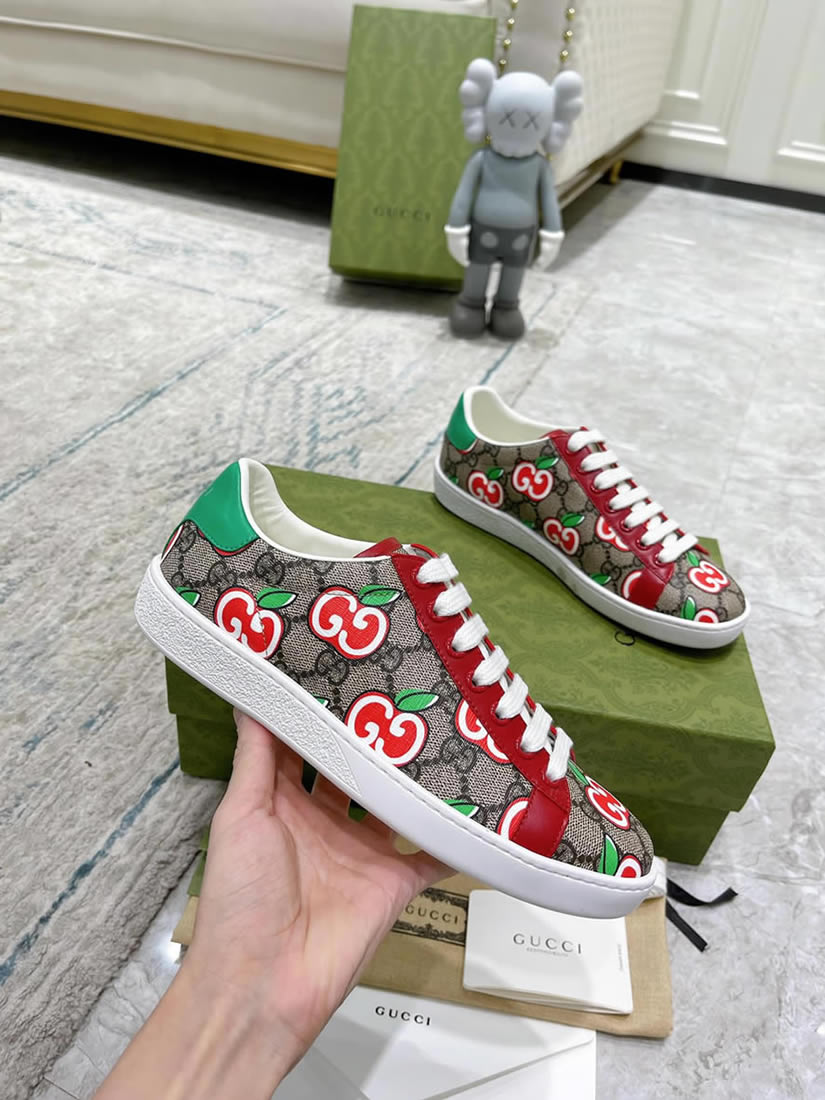 グッチ GGアップル プリント キャンバス スニーカー マルチカラー shoes303 - 画像 (5)