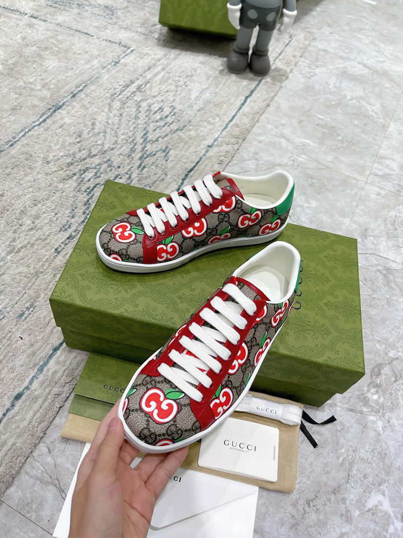 グッチ GGアップル プリント キャンバス スニーカー マルチカラー shoes303 - 画像 (6)