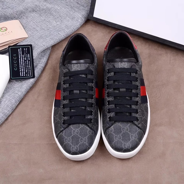 グッチ GGスプリーム ウェブストライプ スニーカー ブラック shoes305 - 画像 (4)