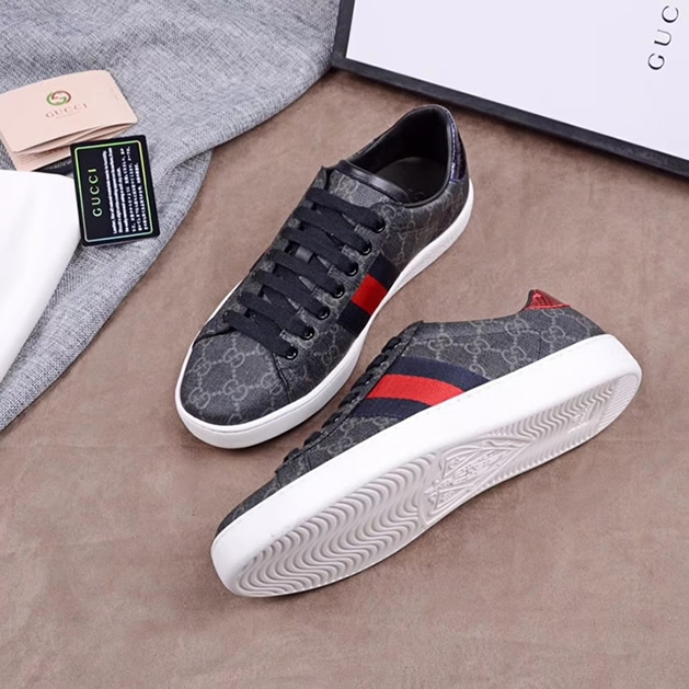 グッチ GGスプリーム ウェブストライプ スニーカー ブラック shoes305 - 画像 (5)
