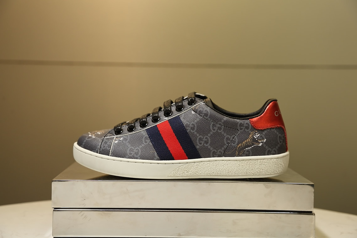 グッチ GGスプリーム ウェブストライプ タイガー スニーカー ブラック shoes306 - 画像 (4)